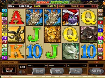 Автомат с крупнейшими джекпотами Mega Moolah